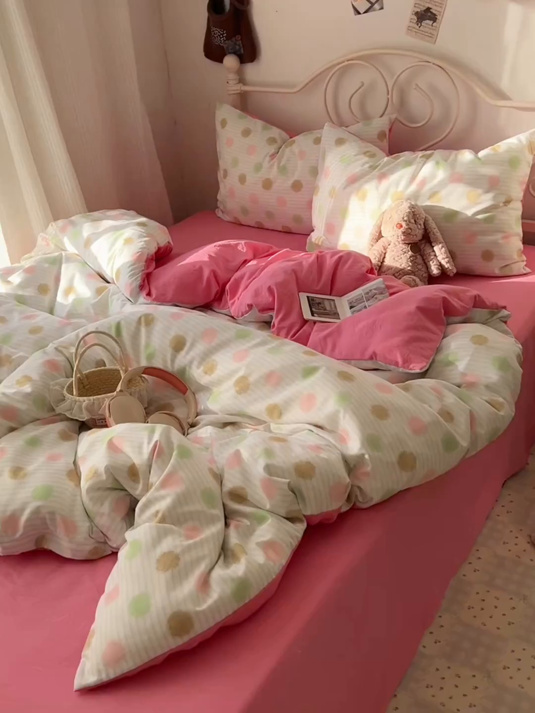 91家纺网 家纺一手货源 找家纺 繁花家居 2026简单款水洗棉四件套学生床三件套 芭乐可丽卷