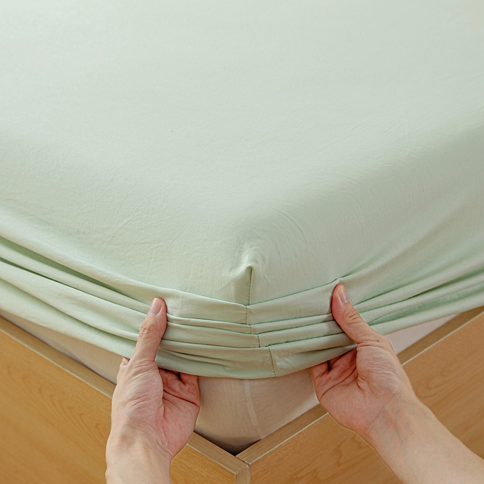 91家纺网 家纺一手货源 找家纺 宇淳国际 2026新款加厚仿棉纯色单床笠 嫩绿