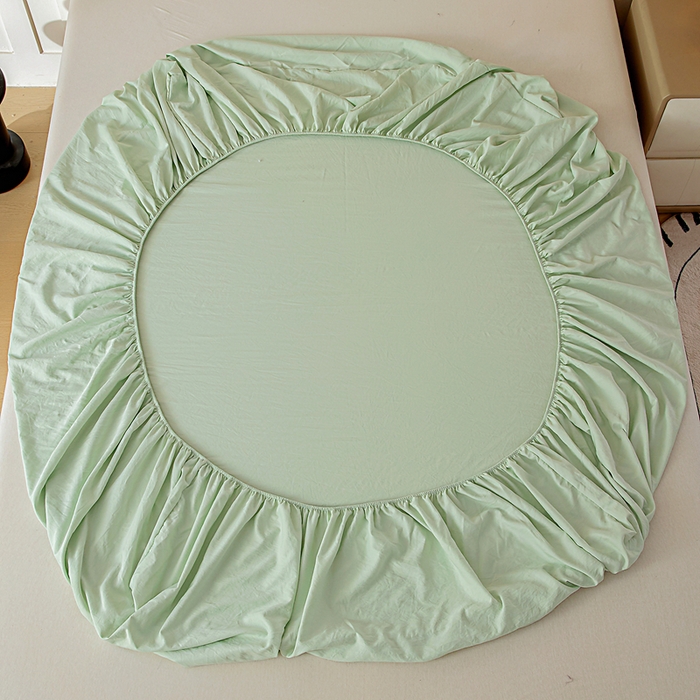 91家纺网 家纺一手货源 找家纺 宇淳国际 2026新款加厚仿棉纯色单床笠 嫩绿