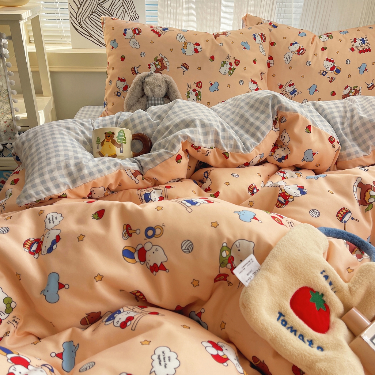 91家纺网 家纺一手货源 找家纺 繁花家居 2026简单款水洗棉四件套学生床三件套 幻想乐园