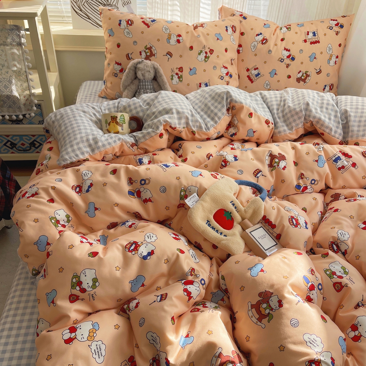 91家纺网 家纺一手货源 找家纺 繁花家居 2026简单款水洗棉四件套学生床三件套 幻想乐园