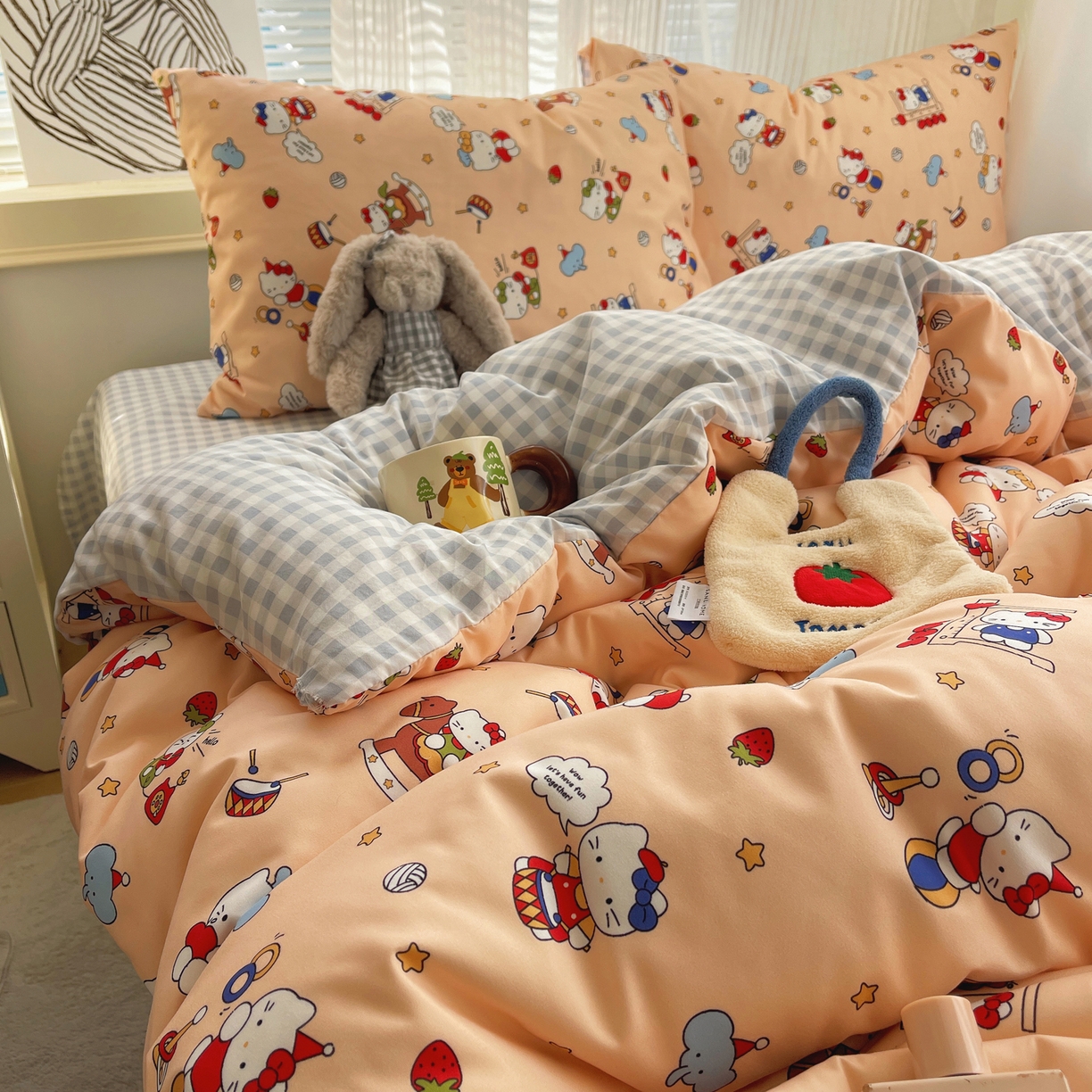 91家纺网 家纺一手货源 找家纺 繁花家居 2026简单款水洗棉四件套学生床三件套 幻想乐园