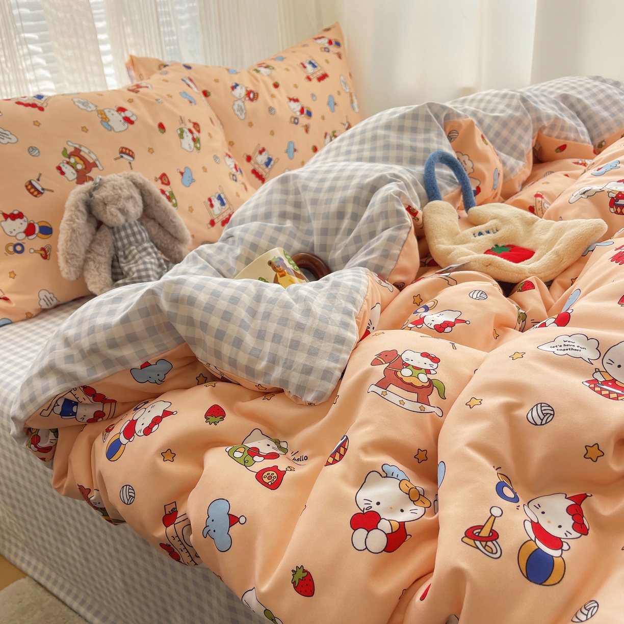 91家纺网 家纺一手货源 找家纺 繁花家居 2026简单款水洗棉四件套学生床三件套 幻想乐园