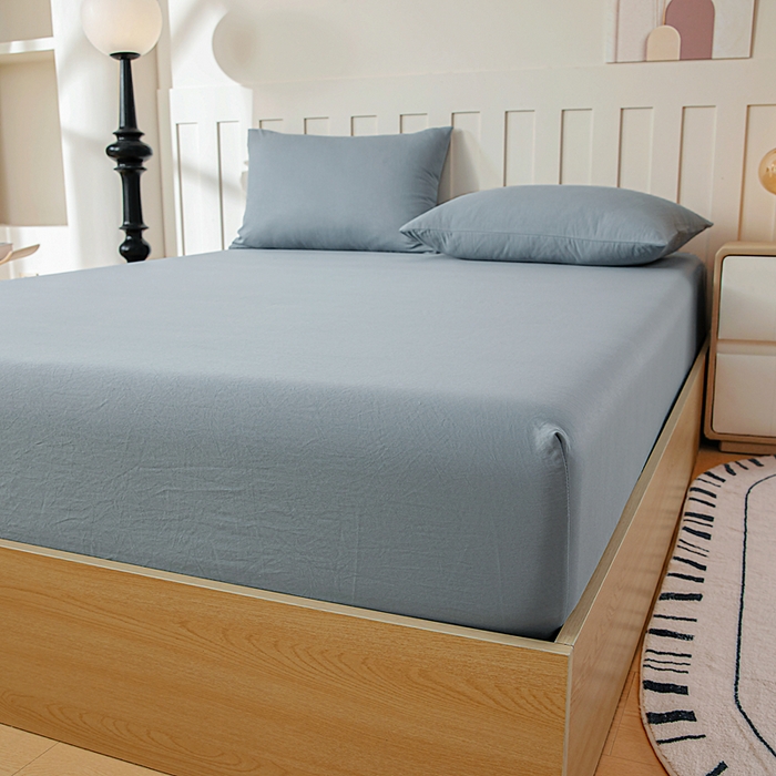 91家纺网 家纺一手货源 找家纺 宇淳国际 2026新款加厚仿棉纯色单床笠 深湖绿