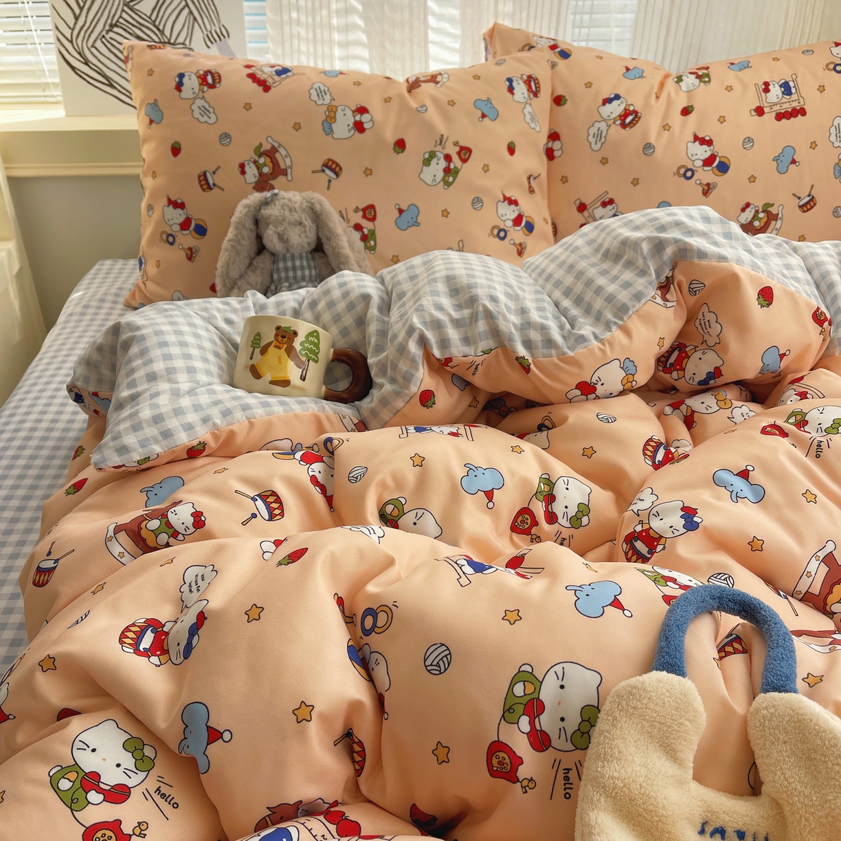 91家纺网 家纺一手货源 找家纺 繁花家居 2026简单款水洗棉四件套学生床三件套 幻想乐园