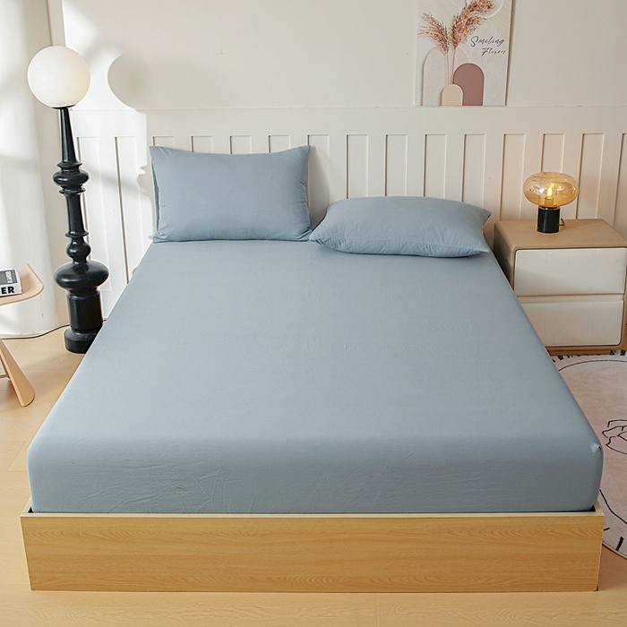 91家纺网 家纺一手货源 找家纺 宇淳国际 2026新款加厚仿棉纯色单床笠 深湖绿