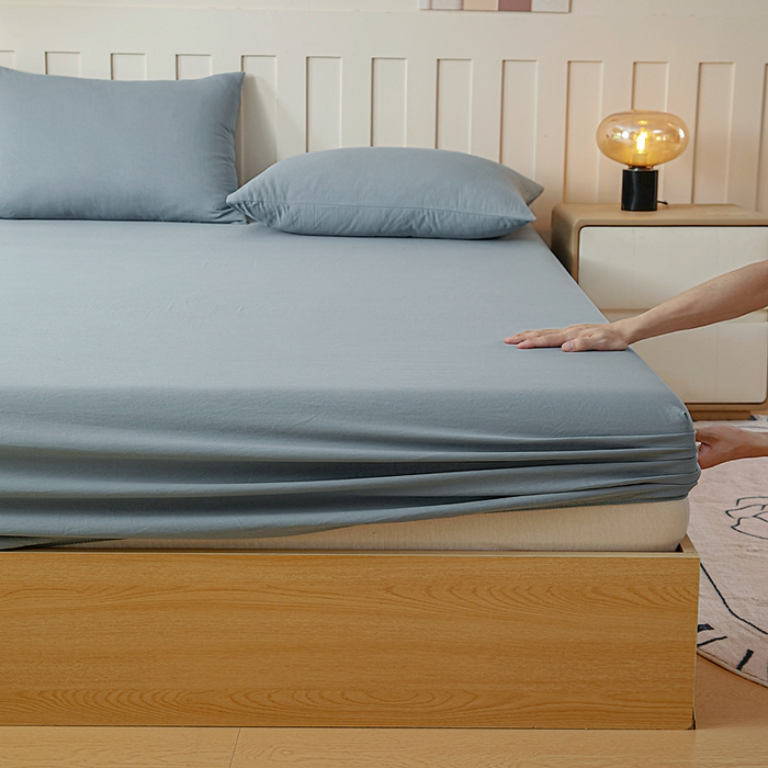 宇淳国际 2026新款加厚仿棉纯色单床笠 深湖绿