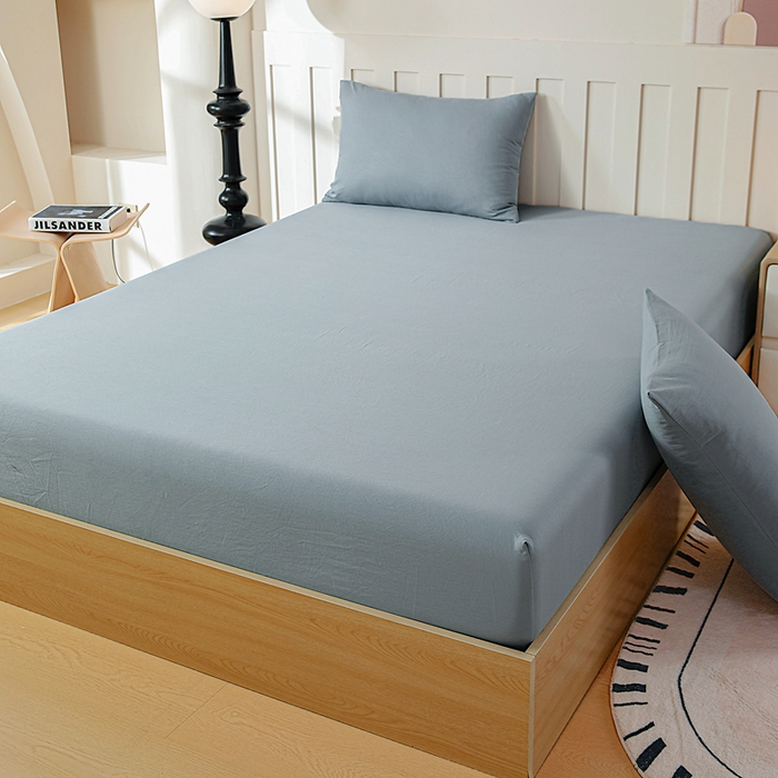 91家纺网 家纺一手货源 找家纺 宇淳国际 2026新款加厚仿棉纯色单床笠 深湖绿