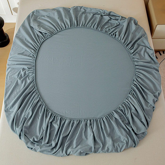 91家纺网 家纺一手货源 找家纺 宇淳国际 2026新款加厚仿棉纯色单床笠 深湖绿