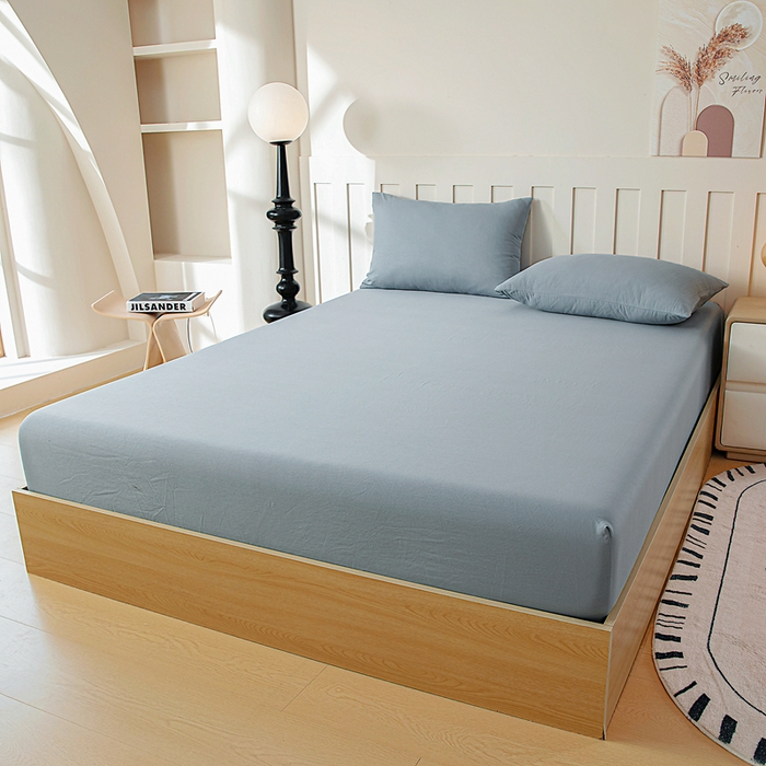 91家纺网 家纺一手货源 找家纺 宇淳国际 2026新款加厚仿棉纯色单床笠 深湖绿