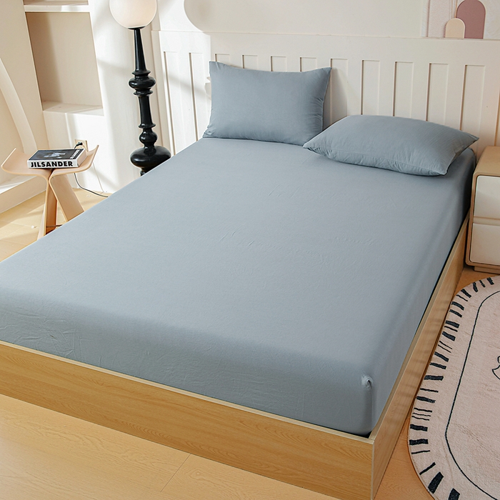 91家纺网 家纺一手货源 找家纺 宇淳国际 2026新款加厚仿棉纯色单床笠 深湖绿