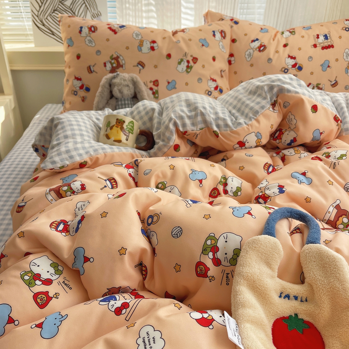 91家纺网 家纺一手货源 找家纺 繁花家居 2026简单款水洗棉四件套学生床三件套 幻想乐园