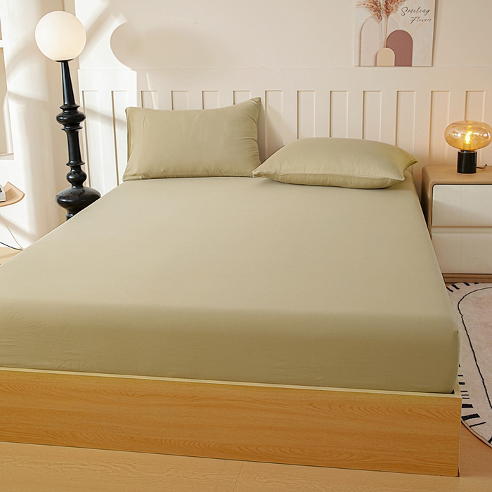 91家纺网 家纺一手货源 找家纺 宇淳国际 2026新款加厚仿棉纯色单床笠 驼色