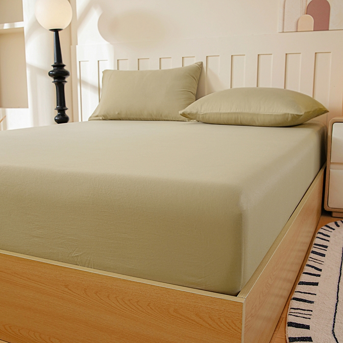 91家纺网 家纺一手货源 找家纺 宇淳国际 2026新款加厚仿棉纯色单床笠 驼色