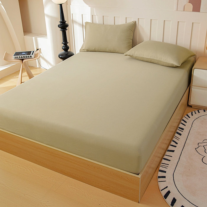 91家纺网 家纺一手货源 找家纺 宇淳国际 2026新款加厚仿棉纯色单床笠 驼色