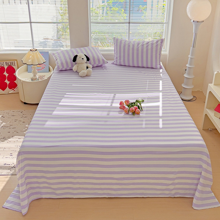 91家纺网 家纺一手货源 找家纺 （总）爱彼家纺 2026春夏新款中条床单水洗棉亲肤柔软床单三件套-条纹系列一