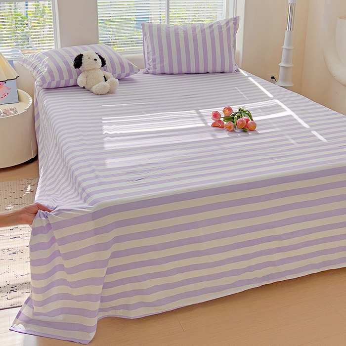 91家纺网 家纺一手货源 找家纺 （总）爱彼家纺 2026春夏新款中条床单水洗棉亲肤柔软床单三件套-条纹系列一