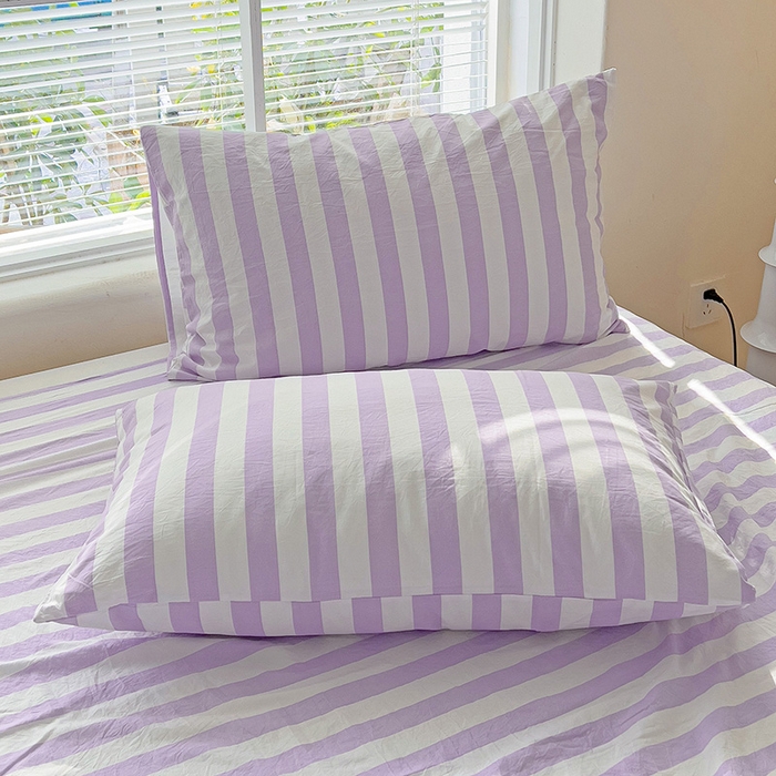 91家纺网 家纺一手货源 找家纺 （总）爱彼家纺 2026春夏新款中条床单水洗棉亲肤柔软床单三件套-条纹系列一