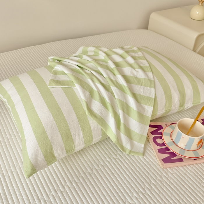 91家纺网 家纺一手货源 找家纺 （总）爱彼家纺 2026新款条纹系列中条枕套一只一对装亲肤柔软-春夏新品