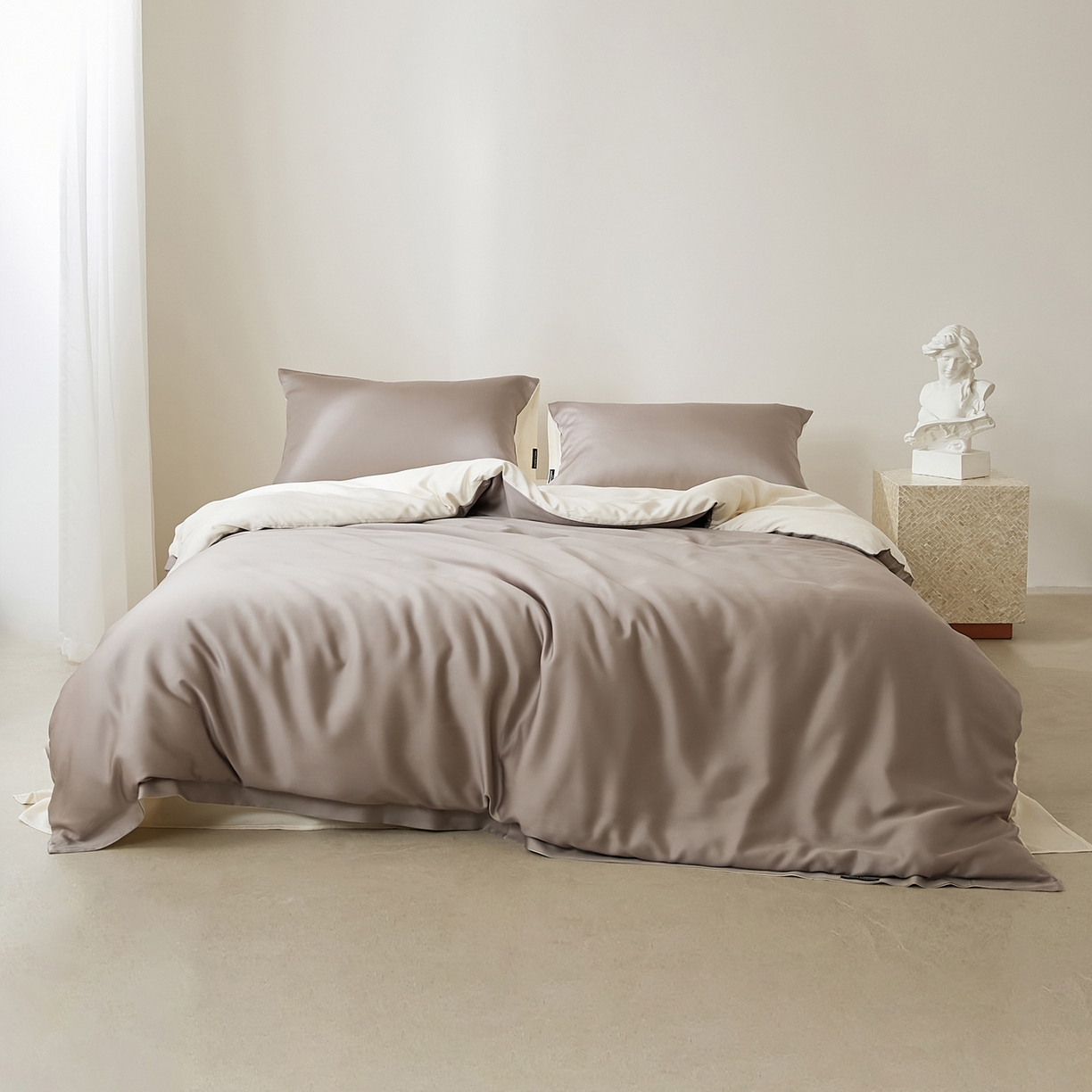 91家纺网 家纺一手货源 找家纺 EH家居 2026新款天丝仲夏夜之梦系列四件套 仲夏-果栗色