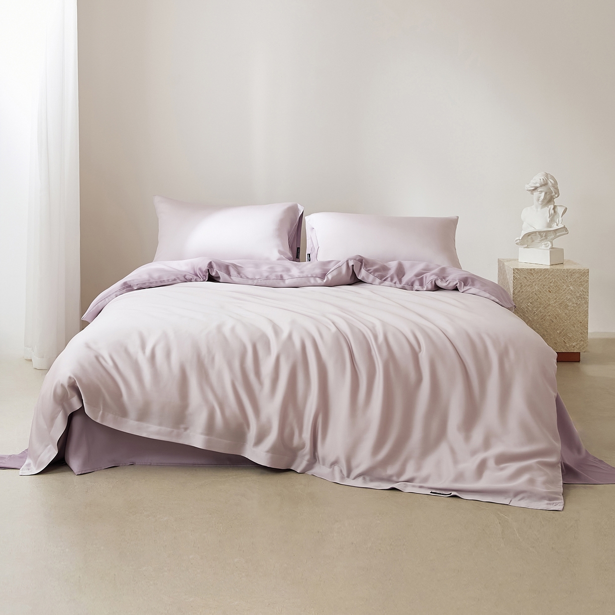 91家纺网 家纺一手货源 找家纺 EH家居 2026新款天丝仲夏夜之梦系列四件套 仲夏-浅樱粉紫