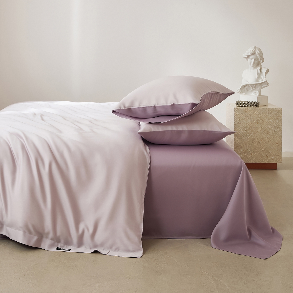 91家纺网 家纺一手货源 找家纺 EH家居 2026新款天丝仲夏夜之梦系列四件套 仲夏-浅樱粉紫