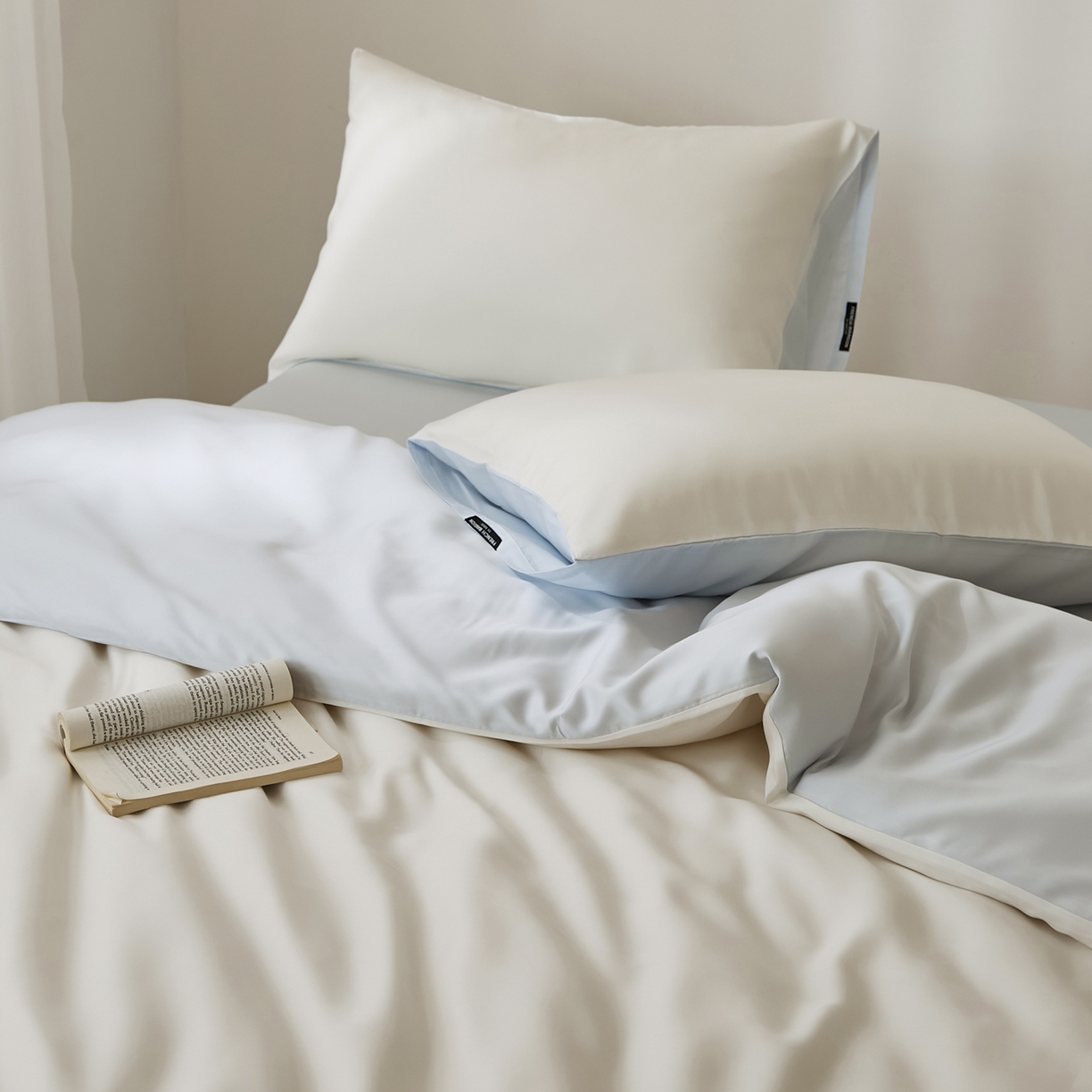 91家纺网 家纺一手货源 找家纺 EH家居 2026新款天丝仲夏夜之梦系列四件套 仲夏-浅云白