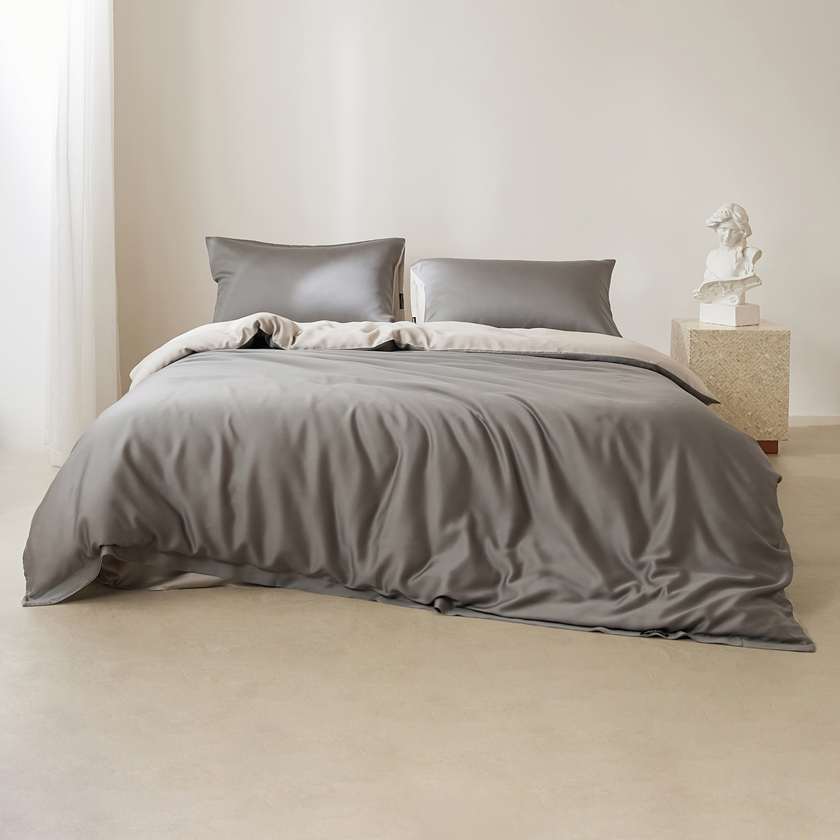 91家纺网 家纺一手货源 找家纺 EH家居 2026新款天丝仲夏夜之梦系列四件套 仲夏-月影灰