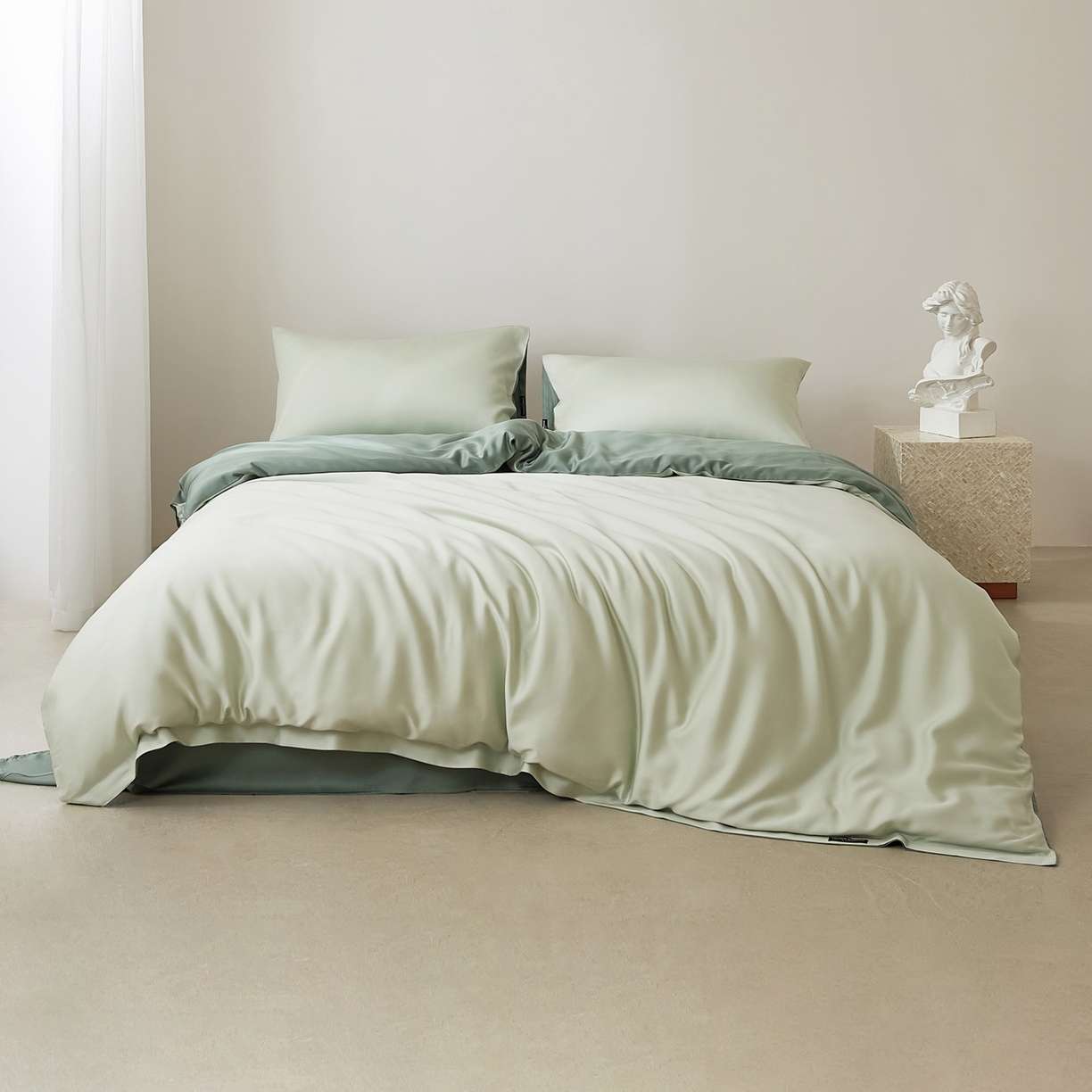 91家纺网 家纺一手货源 找家纺 EH家居 2026新款天丝仲夏夜之梦系列四件套 仲夏-仲夏夜绿