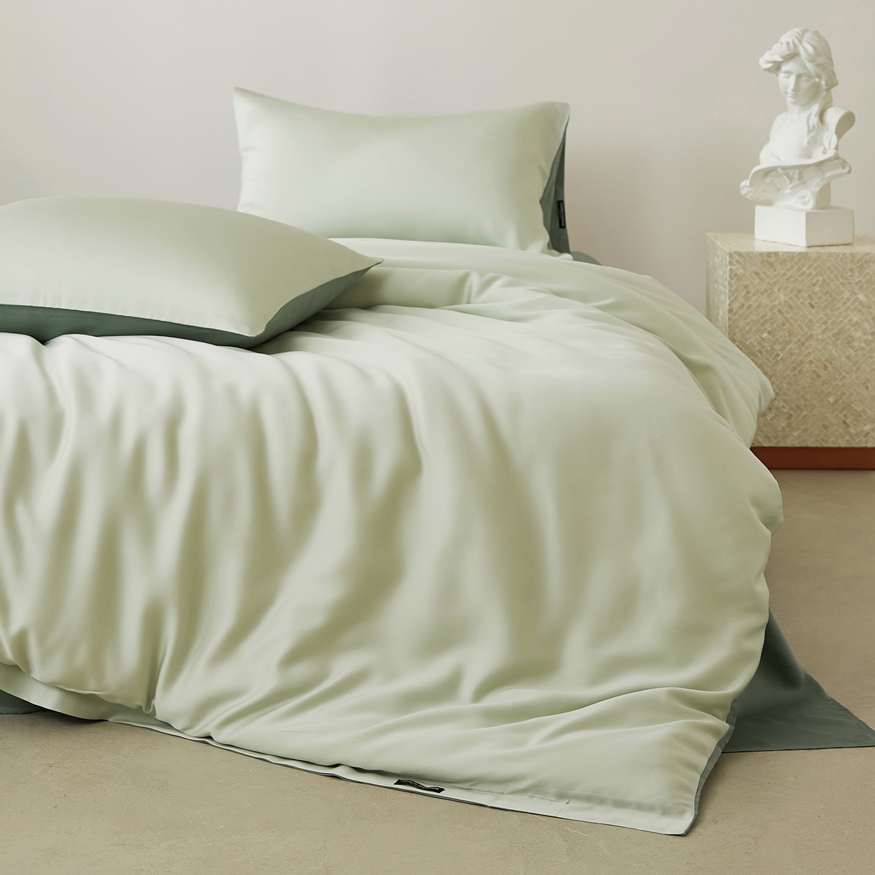 91家纺网 家纺一手货源 找家纺 EH家居 2026新款天丝仲夏夜之梦系列四件套 仲夏-仲夏夜绿