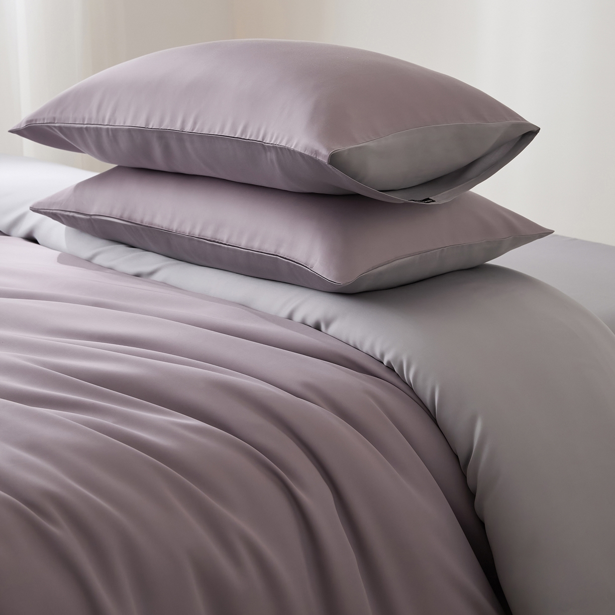 91家纺网 家纺一手货源 找家纺 EH家居 2026新款天丝仲夏夜之梦系列四件套 仲夏-紫灰