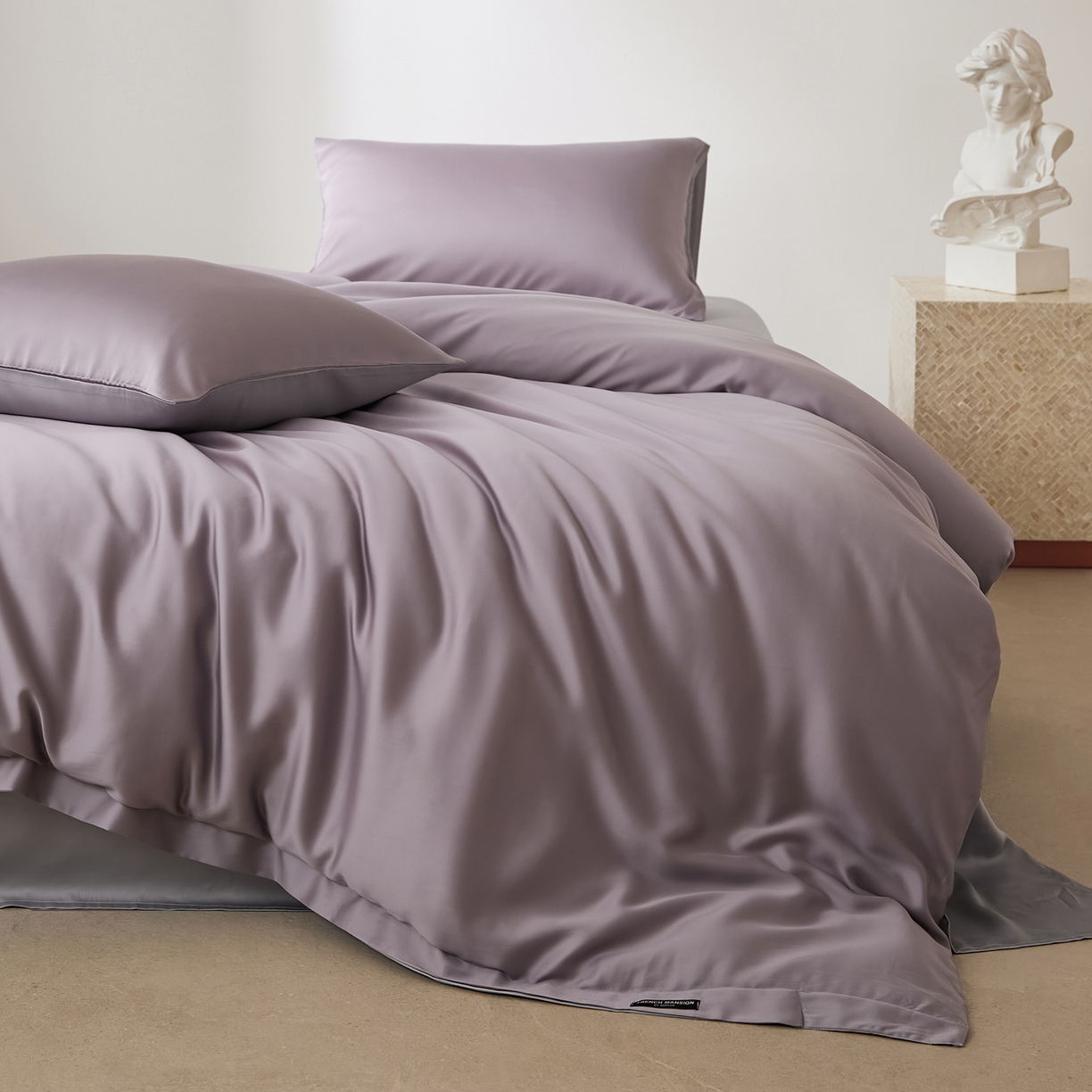 91家纺网 家纺一手货源 找家纺 EH家居 2026新款天丝仲夏夜之梦系列四件套 仲夏-紫灰