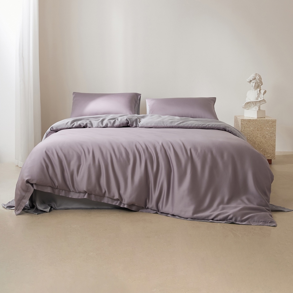 91家纺网 家纺一手货源 找家纺 EH家居 2026新款天丝仲夏夜之梦系列四件套 仲夏-紫灰