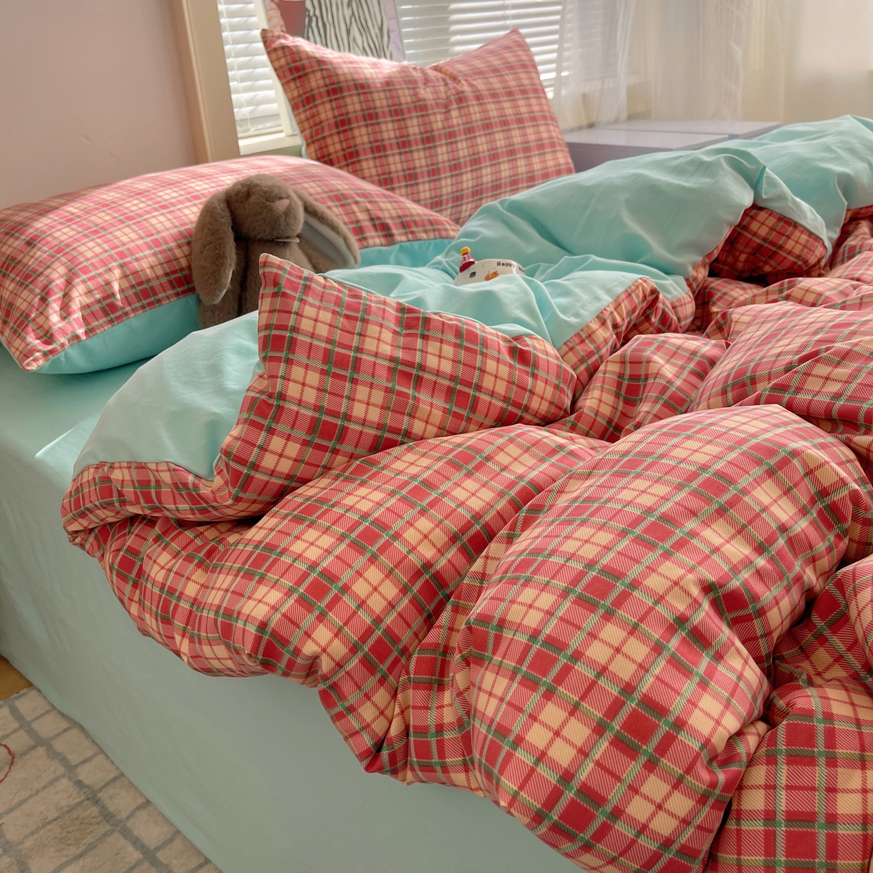 91家纺网 家纺一手货源 找家纺 （总）繁花家居 2026简单款水洗棉四件套学生床三件套