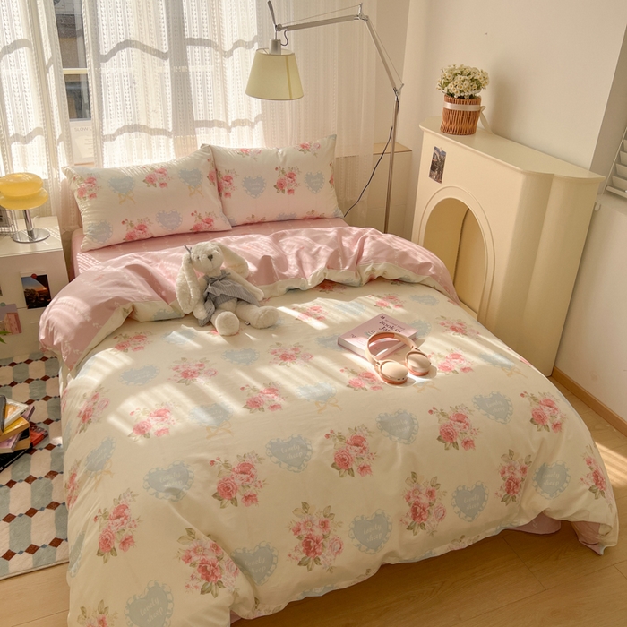 91家纺网 家纺一手货源 找家纺 （总）曼之夏 2026新款全棉印花花卉四件套