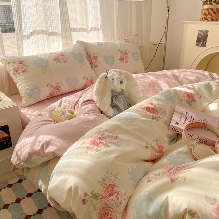 91家纺网 家纺一手货源 找家纺 （总）曼之夏 2026新款全棉印花花卉四件套