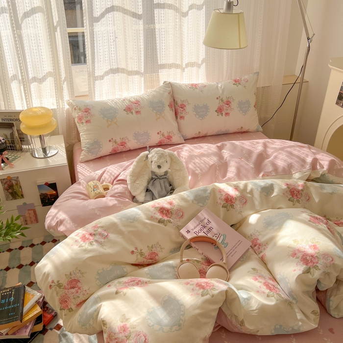 91家纺网 家纺一手货源 找家纺 （总）曼之夏 2026新款全棉印花花卉四件套