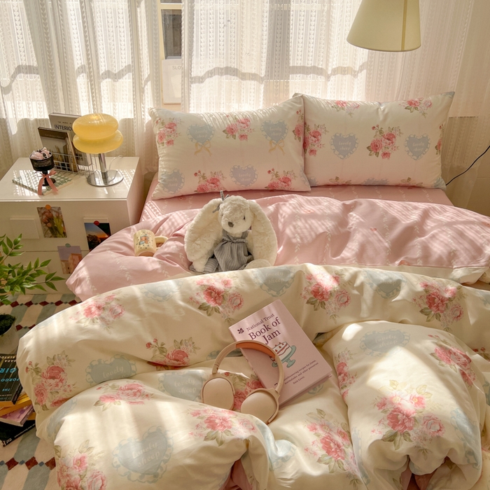 91家纺网 家纺一手货源 找家纺 （总）曼之夏 2026新款全棉印花花卉四件套