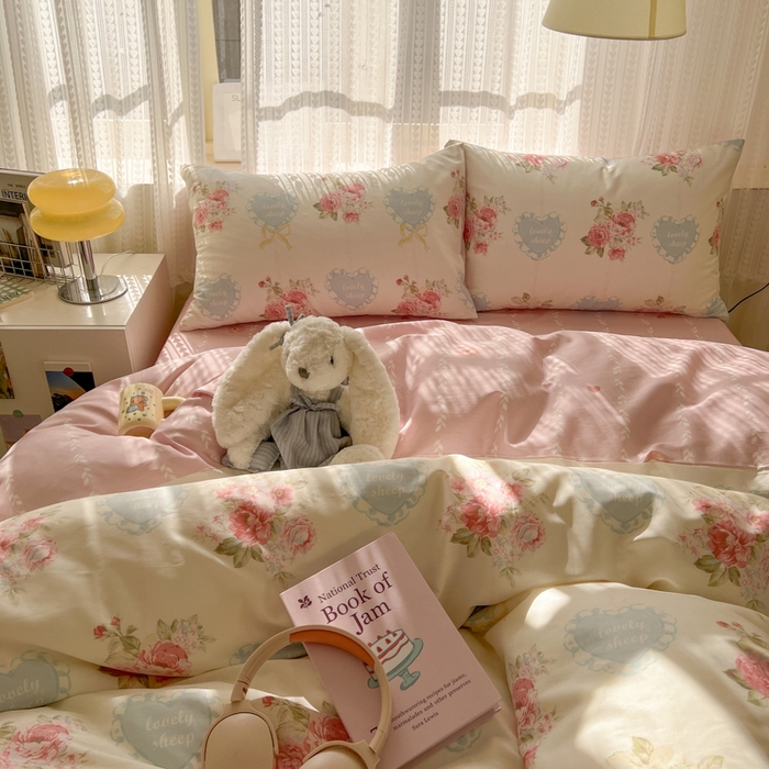 91家纺网 家纺一手货源 找家纺 （总）曼之夏 2026新款全棉印花花卉四件套