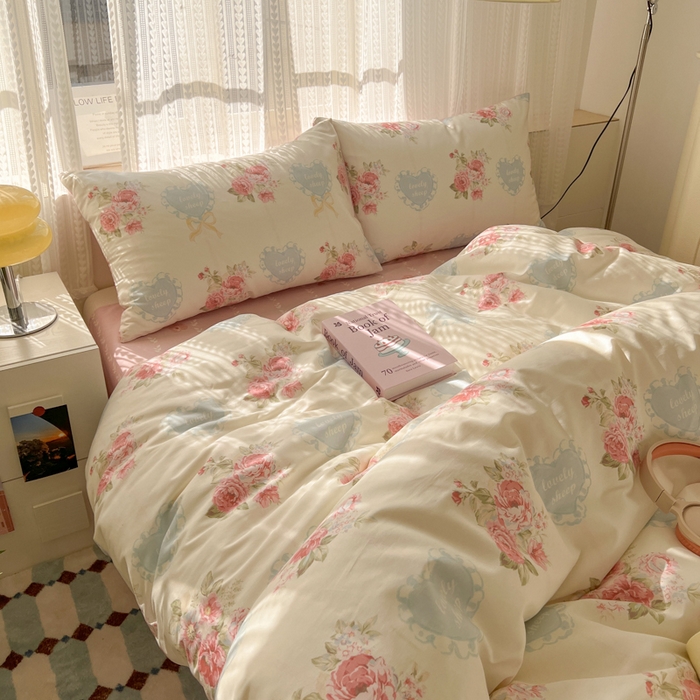 91家纺网 家纺一手货源 找家纺 （总）曼之夏 2026新款全棉印花花卉四件套