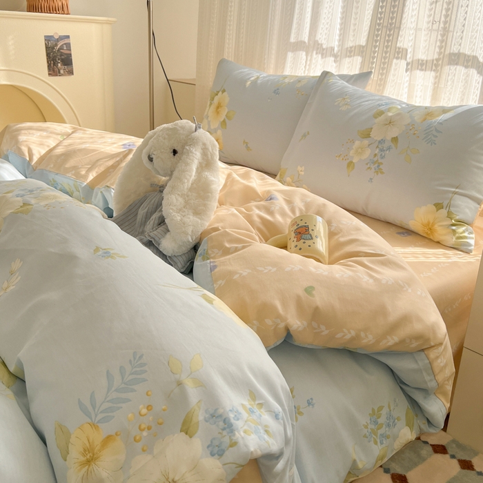 91家纺网 家纺一手货源 找家纺 （总）曼之夏 2026新款全棉印花花卉四件套