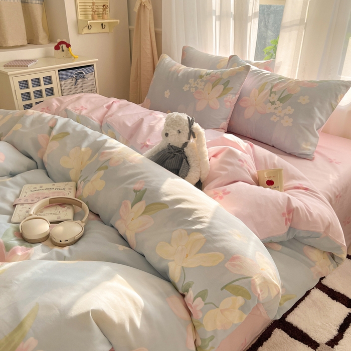 91家纺网 家纺一手货源 找家纺 （总）曼之夏 2026新款全棉印花花卉四件套