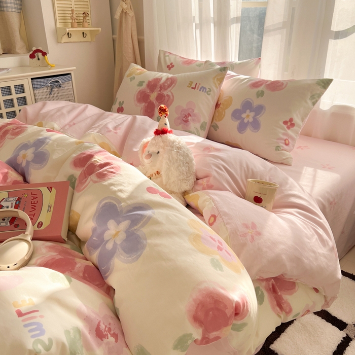 91家纺网 家纺一手货源 找家纺 （总）曼之夏 2026新款全棉印花花卉四件套