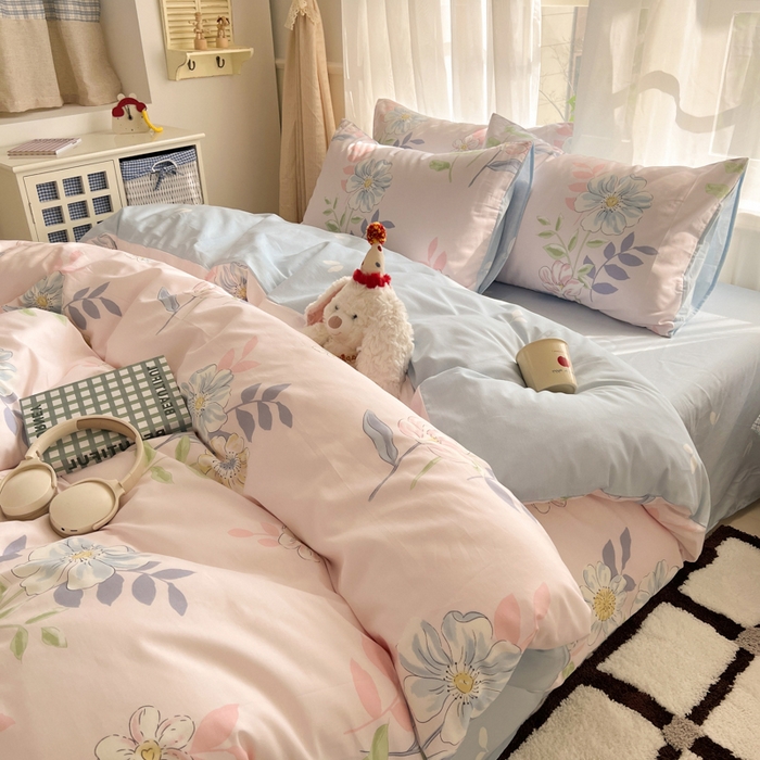 91家纺网 家纺一手货源 找家纺 （总）曼之夏 2026新款全棉印花花卉四件套