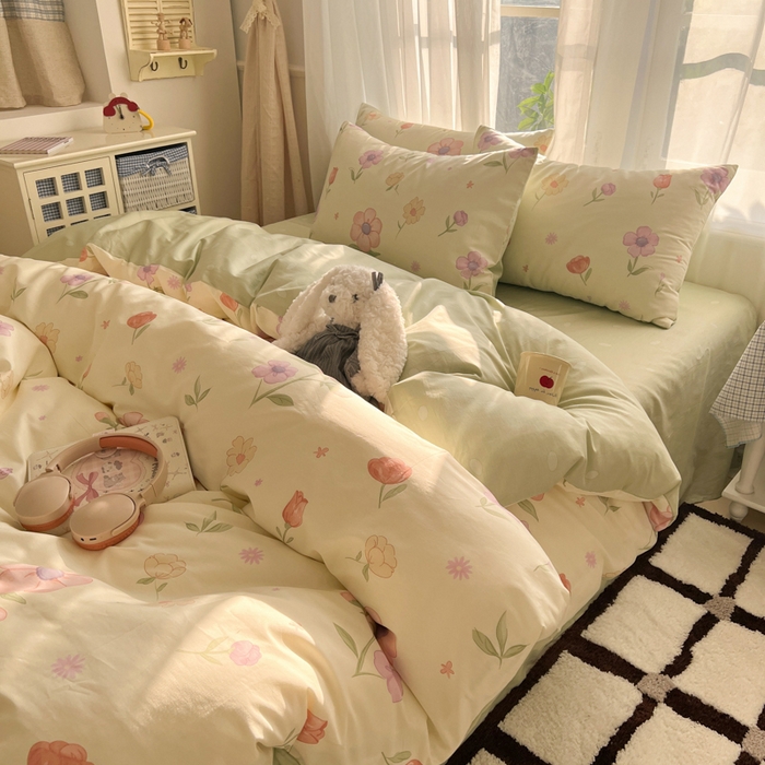 91家纺网 家纺一手货源 找家纺 （总）曼之夏 2026新款全棉印花花卉四件套