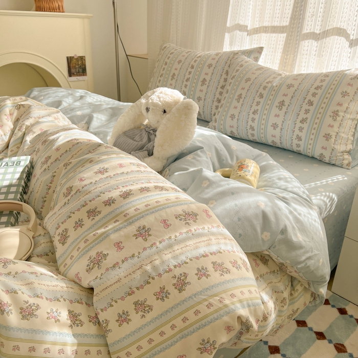 91家纺网 家纺一手货源 找家纺 （总）曼之夏 2026新款全棉印花花卉四件套