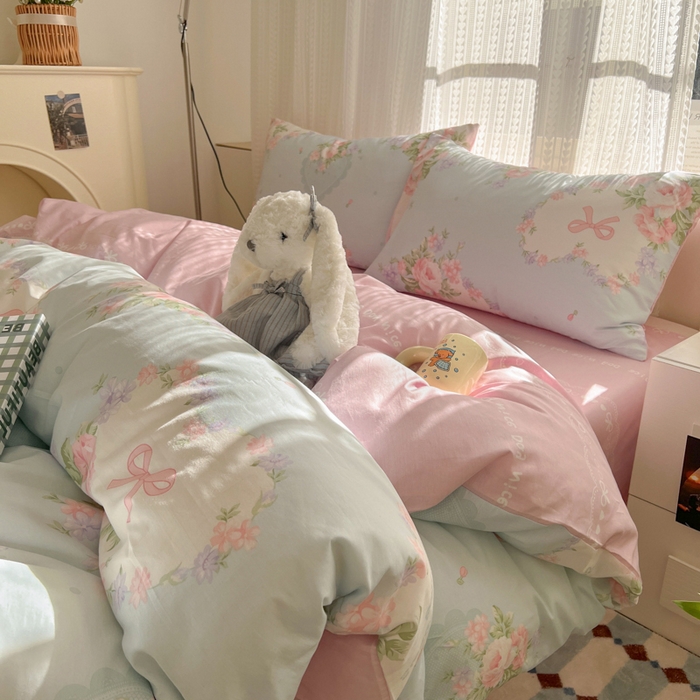 91家纺网 家纺一手货源 找家纺 （总）曼之夏 2026新款全棉印花花卉四件套