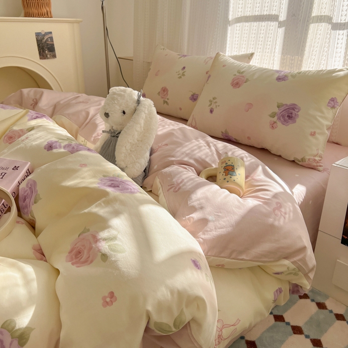 91家纺网 家纺一手货源 找家纺 （总）曼之夏 2026新款全棉印花花卉四件套