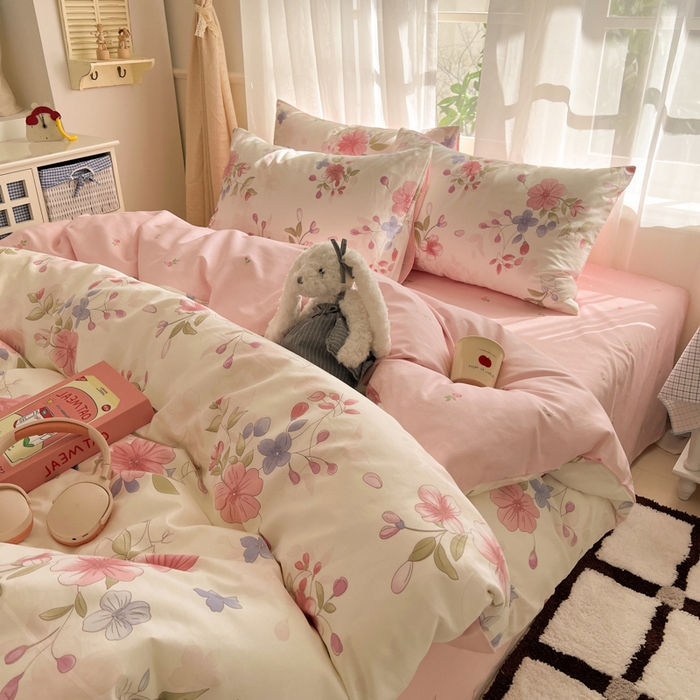 91家纺网 家纺一手货源 找家纺 （总）曼之夏 2026新款全棉印花花卉四件套