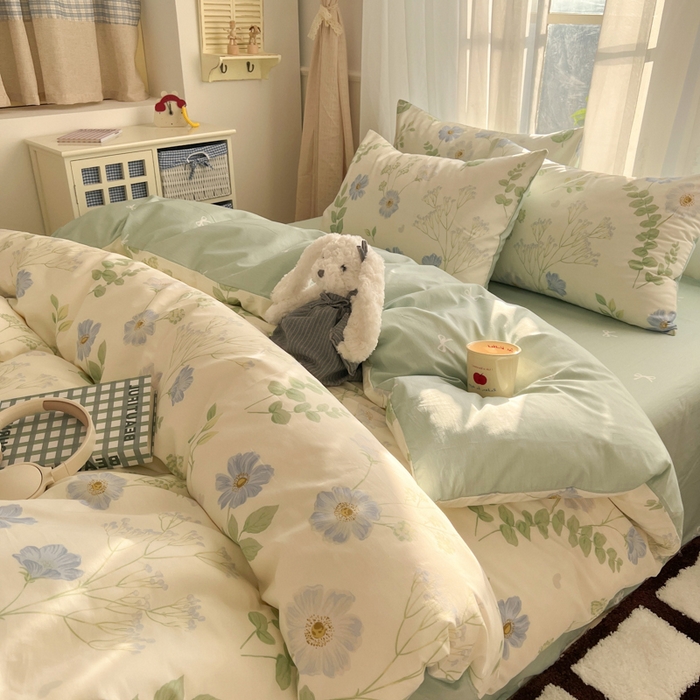 91家纺网 家纺一手货源 找家纺 （总）曼之夏 2026新款全棉印花花卉四件套